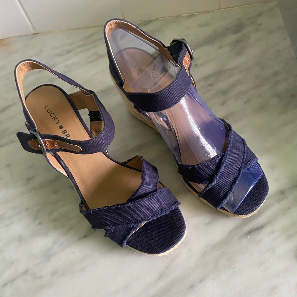 Lucky Brand Margaline Espadrille Navy Wedge